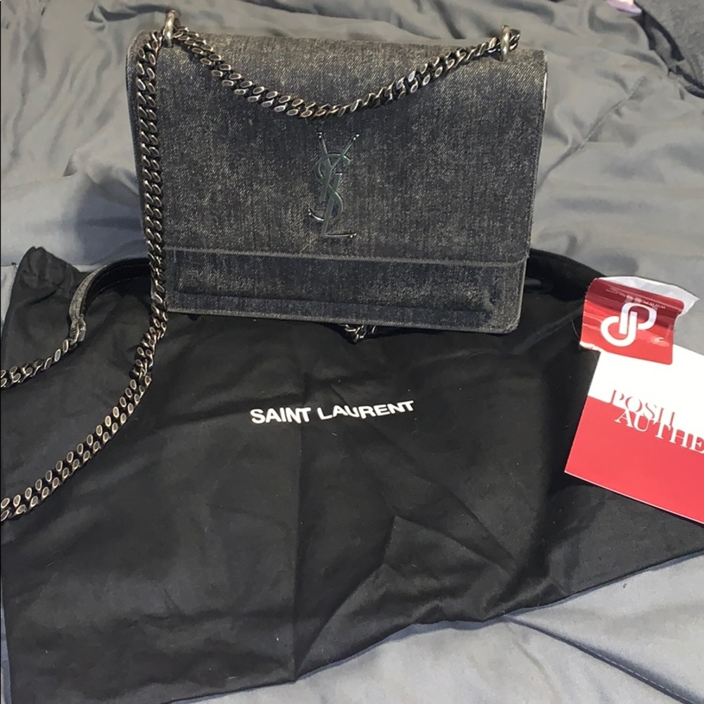 SAINT LAURENT Denim Medium Monogram Sunset Black - Picture 4 of 6